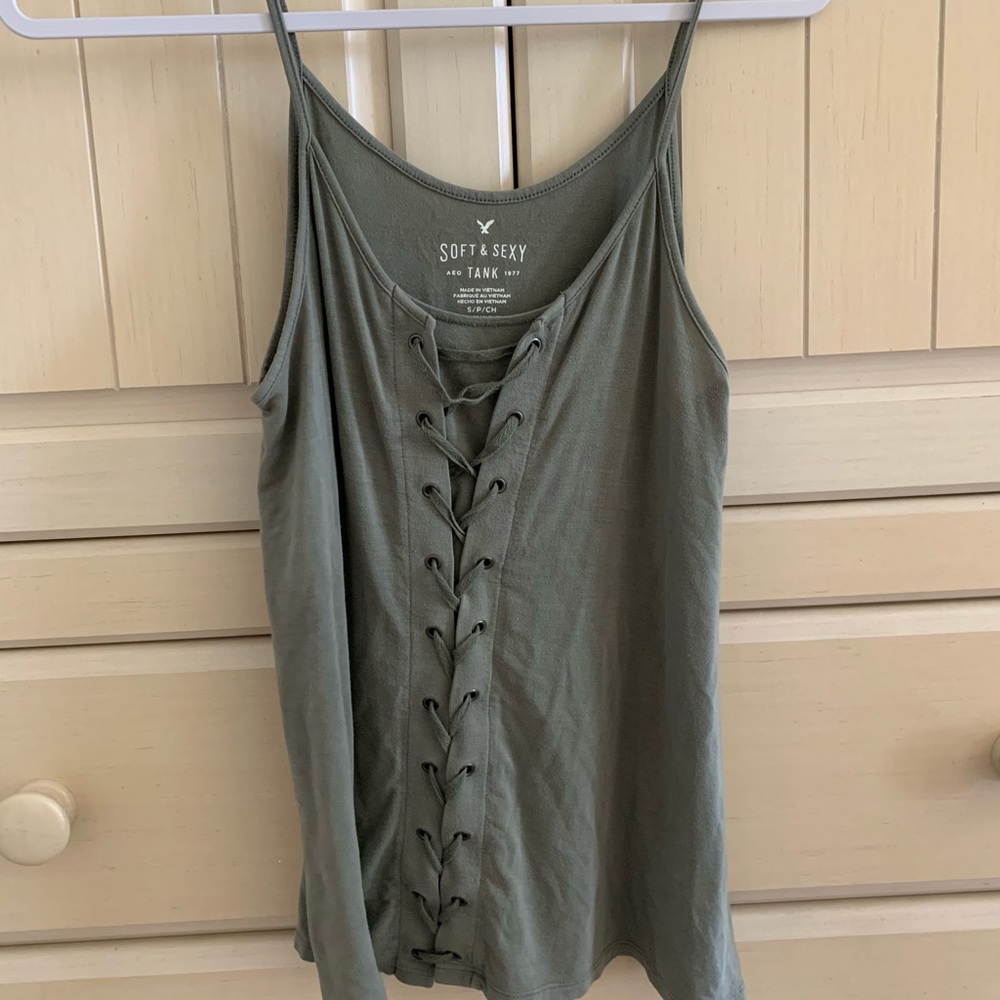 American Eagle Outfitters army green tank top